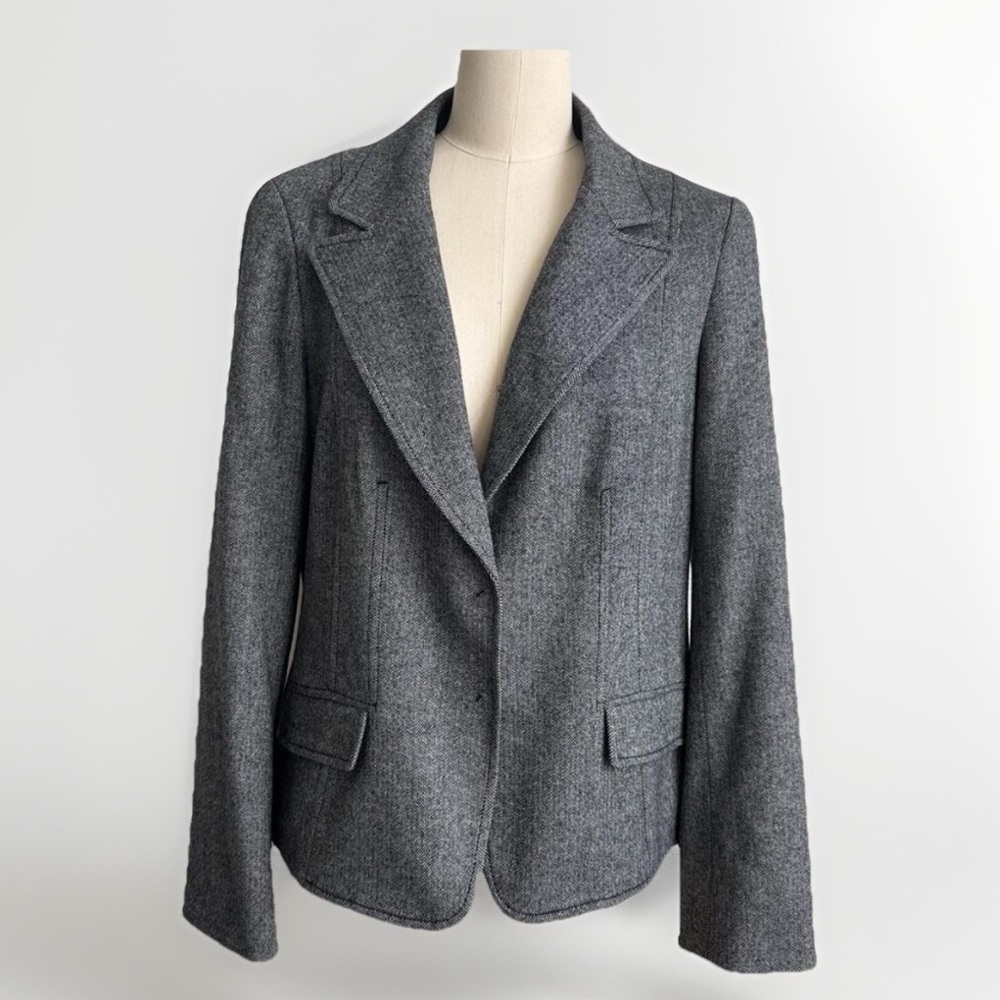 Worth Women’s 3 Button Wool Blazer Minimalist Jacket Size 12 Or Large Classic